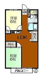 フォブール松縄 2LDKの間取図画像