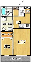 サクシードU.2 1LDKの間取図画像