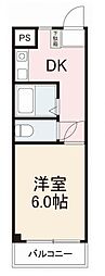 コーポA&F 1Kの間取図画像