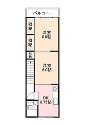 Fビル 2DKの間取図画像