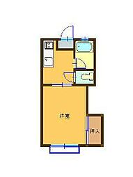 コーポ鎌田B 1Kの間取図画像