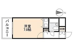朝日プラザアーバンコア高松 ワンルームの間取図画像