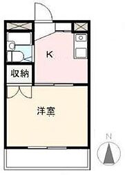 多田ハイツ 1Kの間取図画像