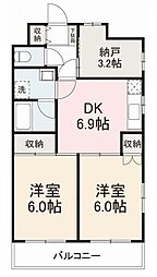 ロイヤルハイツ松島 2SDKの間取図画像