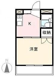 多田ハイツ 1Kの間取図画像