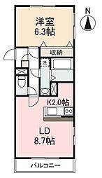 グランヴェール 1LDKの間取図画像