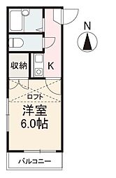 AshiyaVivid観光町 1Kの間取図画像