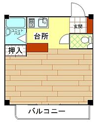 レーベルハイツ 1Kの間取図画像