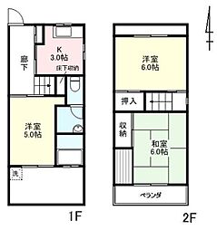 共栄住宅アパート 3Kの間取図画像