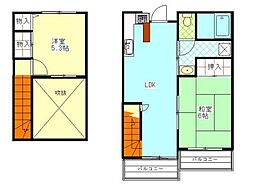 セゾンマキノ 2LDKの間取図画像
