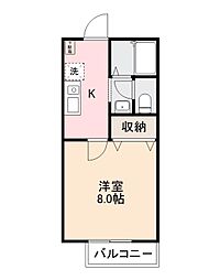 サンライズミレニアム 1Kの間取図画像