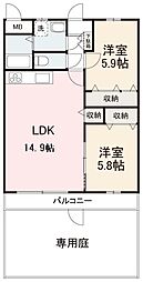 ループサイド 2LDKの間取図画像