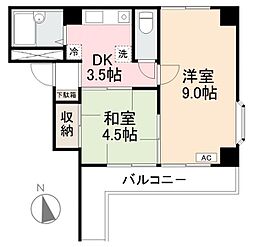 ウイズ番町ビル 2DKの間取図画像