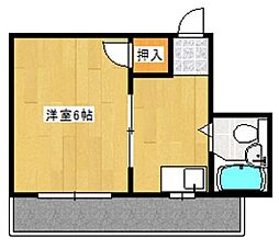 コート東ハゼ2 1Kの間取図画像