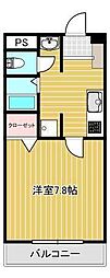 メゾン・ドゥ・ボヌール 1Kの間取図画像