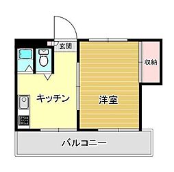 コーポA&A 1Kの間取図画像