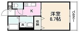 イノセントスクエア1 1Kの間取図画像