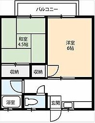 メゾンソレイユ 2Kの間取図画像