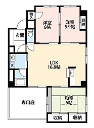 ナチュールプレイス1 3LDKの間取図画像
