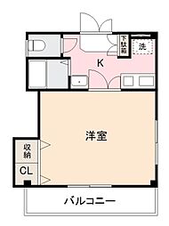 勅使ハイツ 1Kの間取図画像