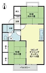 フォブールアベリアB 2LDKの間取図画像