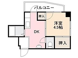 塚本マンション 1DKの間取図画像