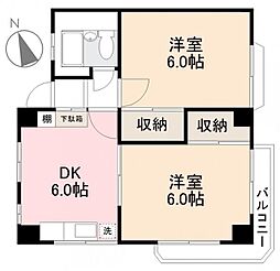 光洋マンション 2DKの間取図画像