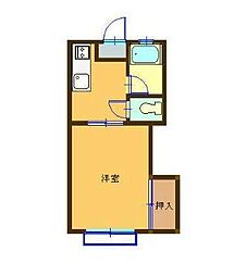 コーポ鎌田B 1Kの間取図画像