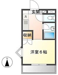 アーベイン三木パート2 1Kの間取図画像