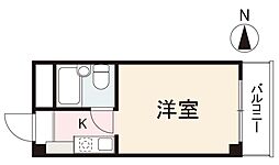 クリキマンション寺井 1Kの間取図画像