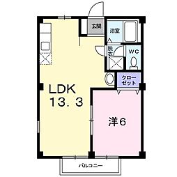 エクセル牟礼 1LDKの間取図画像