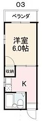 Yuta-Build-1 1Kの間取図画像