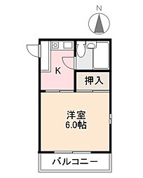 コート紙町7 1Kの間取図画像