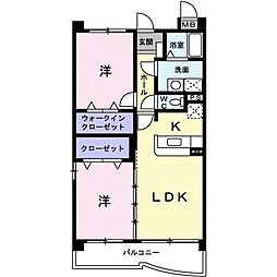 グランディール・S 2LDKの間取図画像