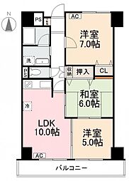 第1星野ビル 3LDKの間取図画像