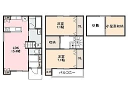 高松市香西北町アパート 2LDKの間取図画像