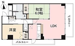 サンフラワー栗林 2LDKの間取図画像