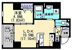 ルミナス藤塚町 1LDKの間取図画像
