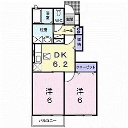 アルドーレ2 2DKの間取図画像