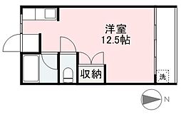 ヴィラ・アンソレイエ浜ノ町 1Kの間取図画像