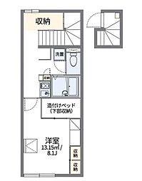 レオパレス春風 1Kの間取図画像