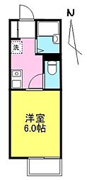 アルコバレーノ北 1Kの間取図画像
