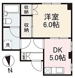 ハイツ松並 1DKの間取図画像