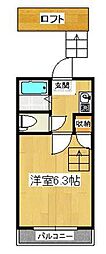 リッチモンド太田南 1Kの間取図画像