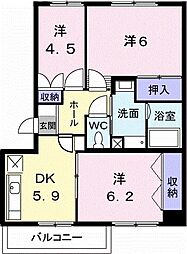 ニューエルディム小田 3DKの間取図画像