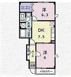 ファミストTAKAYA 2DKの間取図画像