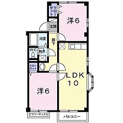 エム・エトアールB 2LDKの間取図画像