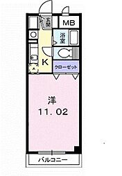 エトワール 1Kの間取図画像