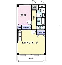 マリッチ雅 1LDKの間取図画像