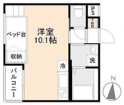 スミタスヴィラ瀬戸内東 ワンルームの間取図画像